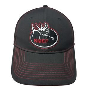 RMEF Rocky Mountain Elk Foundation Snapback Cap Black OS Adjustable Embroidered